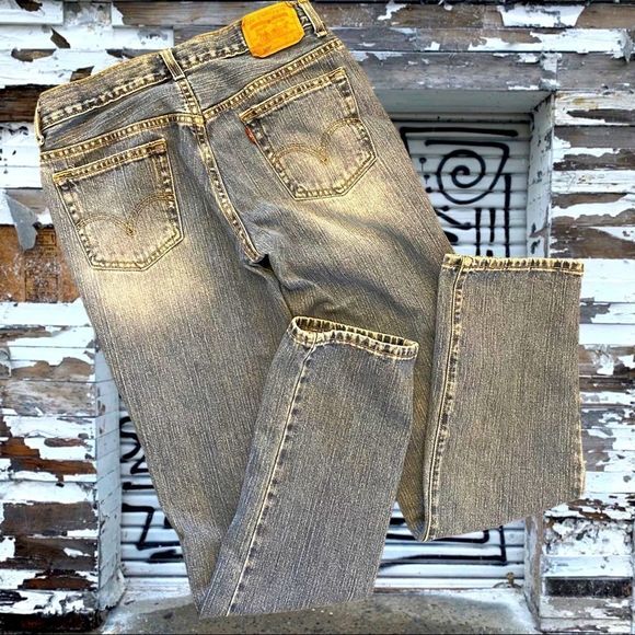 vtg•levi’s redone 505 straight leg “hey babe” low rise denim jeans - Picture 4 of 10